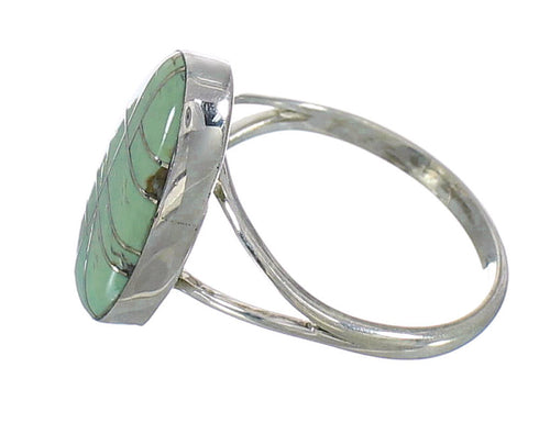 Southwest Sterling Silver Turquoise Inlay Ring Size 5-1/4 MX62082
